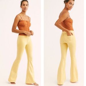 Free people yellow bell bottoms
